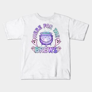 Here for the brews pastel goth cauldron Kids T-Shirt